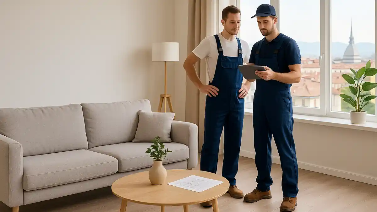 Комплексный ремонт квартиры в Турине с русскоговорящими мастерами
Светлая отремонтированная гостина в Турине с новым интерьером после комплексного ремонта, выполненного русскоговорящей бригадой.