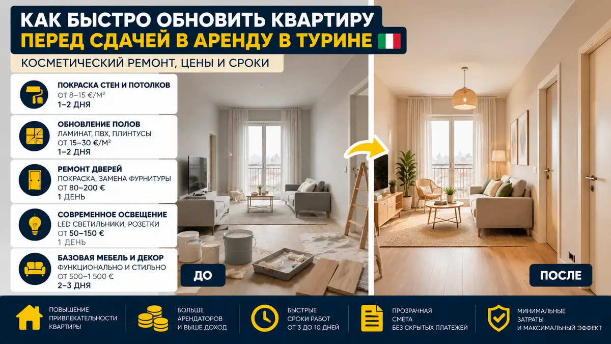 Косметический ремонт квартиры под аренду в Турине: что обновить post thumbnail