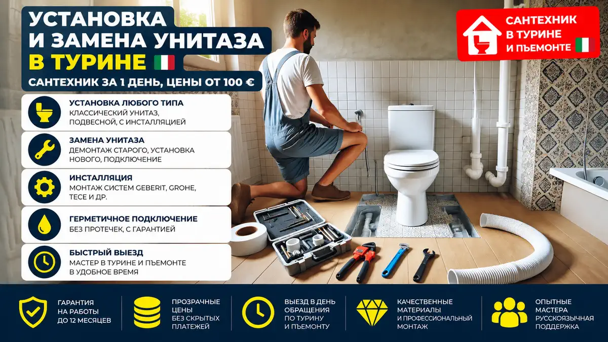 Установка и замена унитаза в Турине: цены, сроки, инсталляция и вызов сантехника post thumbnail