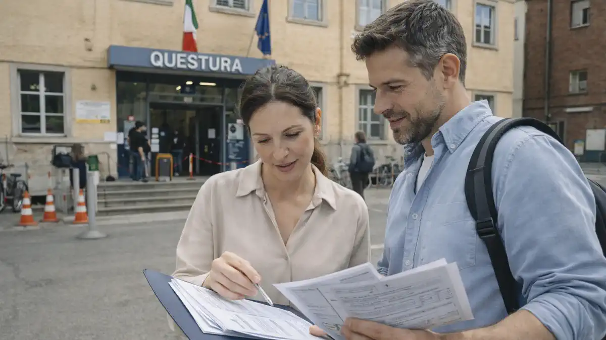 Сопровождение в квестуру Турина по permesso di soggiorno: подача, продление, отпечатки и контроль статусов