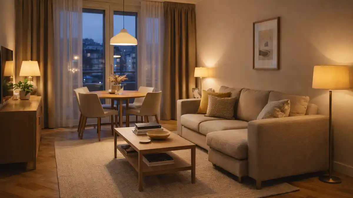 Свет, шторы и текстиль в туринской квартире для аренды: уют и приватность