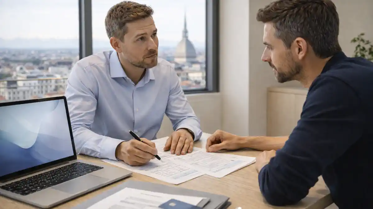 Консультация по Partita IVA в Турине и налогам в Италии Деловая консультация в Турине по открытию Partita IVA и планированию налогов, спокойная атмосфера