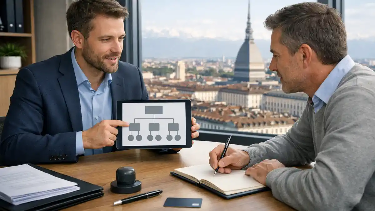 Консультация по SRL и SRLS в Турине, бизнес и налоги в Италии Встреча в Турине по открытию SRL/SRLS, обсуждение структуры компании, банка и бухгалтерии, деловая атмосфера