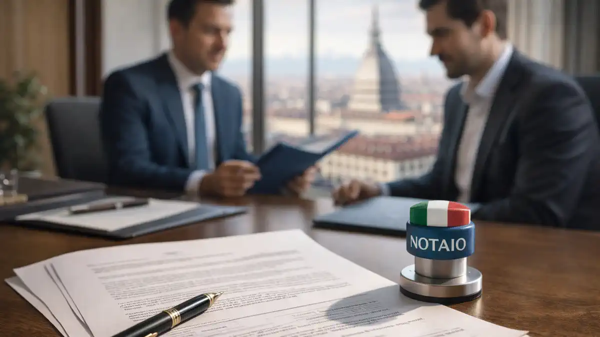 Нотариус в Турине, подписание договора купли-продажи недвижимости в офисе
